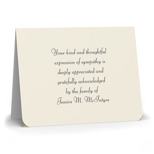 LaTour Gold Edged Folded Sympathy Cards - Raised Ink